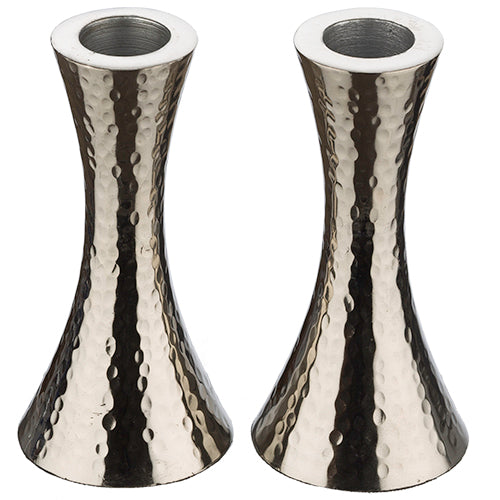 Shabbat candlesticks, Hammered Aluminum