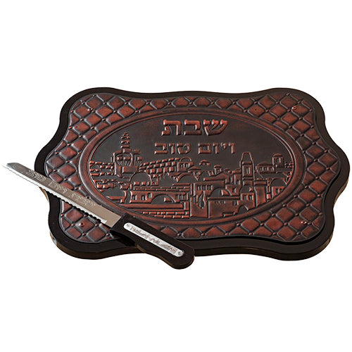 Challa board with knife, Mahogany