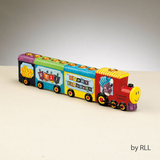 Chanukah Express Hand-Painted Ceramic Chanukia