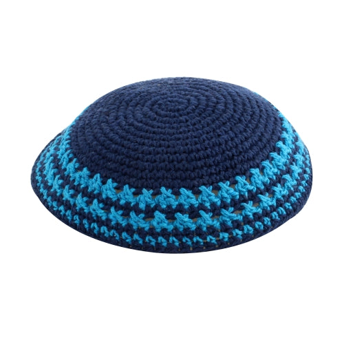 Kippa, Knitted, Blue, small