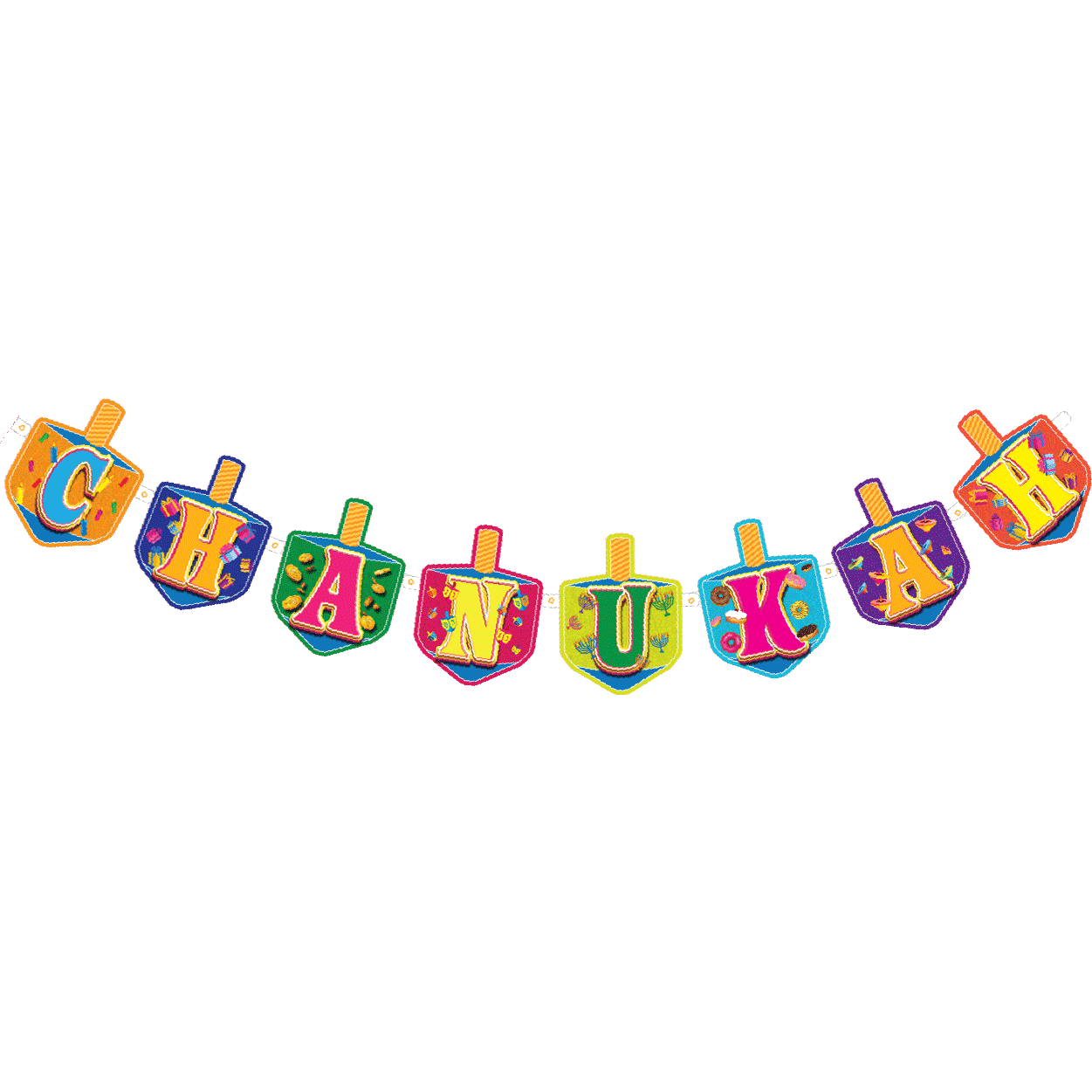 Happy Chanuka Banner - Dreidel Shaped
