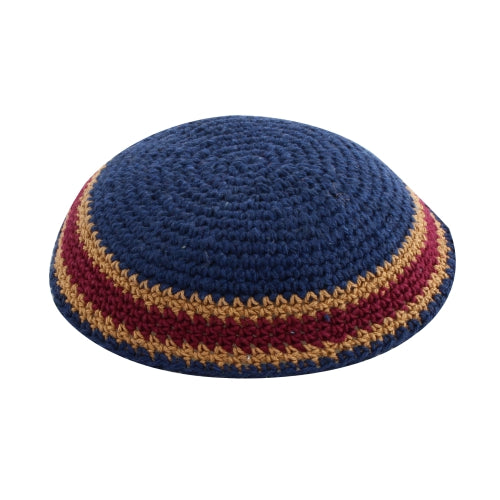 Kippa, Knitted, Blue/Red